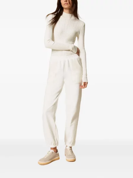 Fleece παντελόνι joggers Twinset λευκό