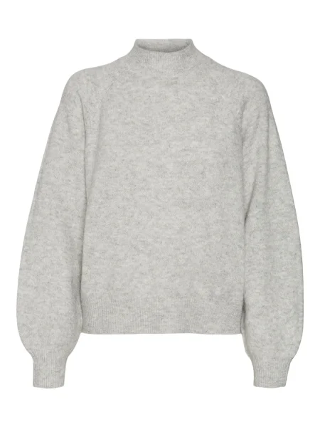 VERO MODA Pulover Leaf deschis gri