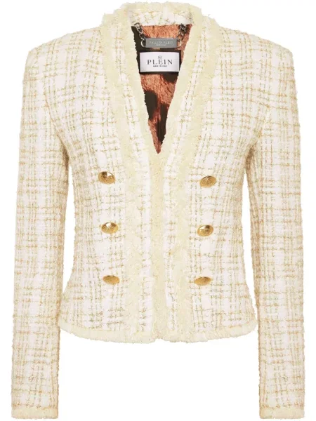 Kurtka Philipp Plein tweedowa biała
