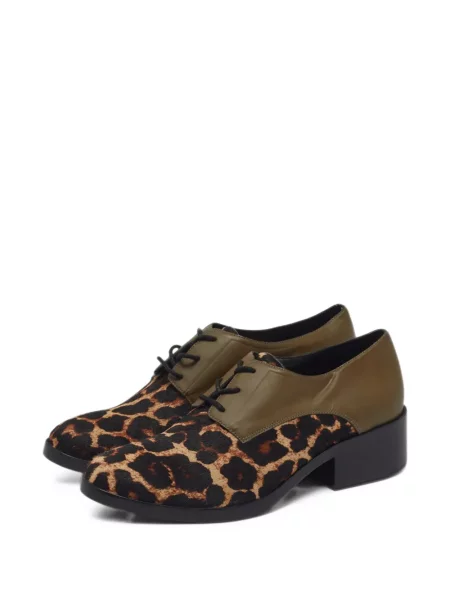 Pantofi derby Philipp Plein cu imagine cu model leopard verde