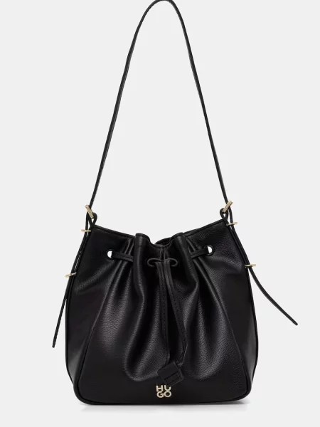 HUGO torebka worek z imitacji skóry Neeko PN_Drawstring czarna