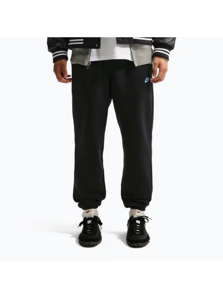 Pantaloni pentru bărbați Nike Club Cuffed Brushed black/black/football blue negru