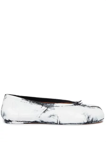 Balerini Maison Margiela din piele alb