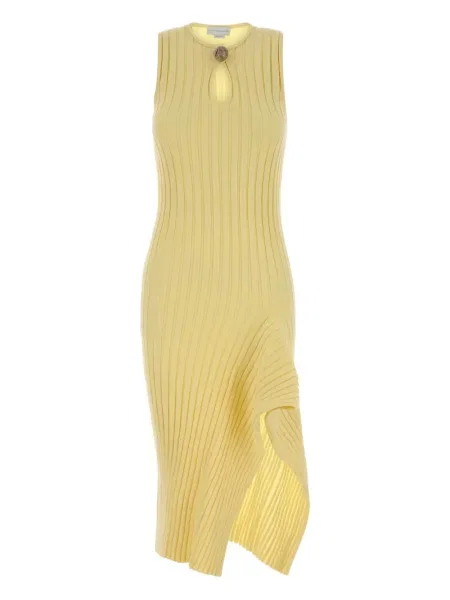 Rochie midi Stella Mccartney fără mâneci până la genunchi de costum galben