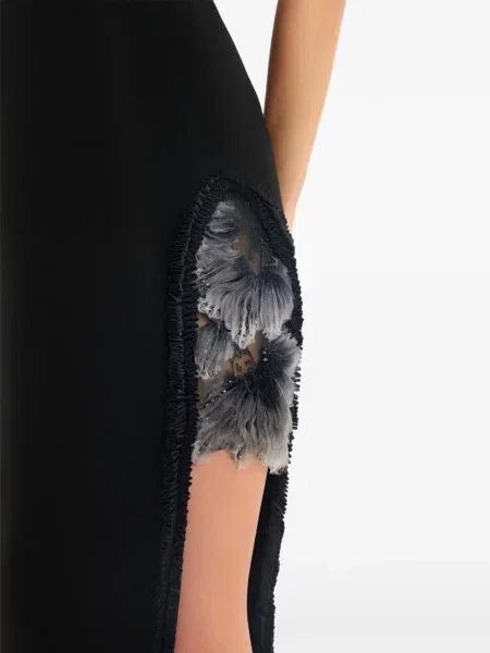 Rochie maxi Gemy Maalouf cu model floral negru