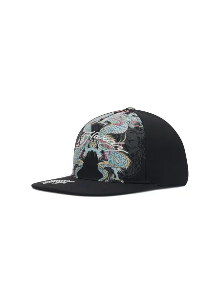 Ed Hardy Șapcă Battle Dragon albastru deschis / roșu / negru alb