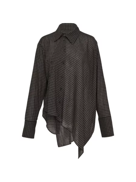 Cămașă Yohji Yamamoto în carouri maro