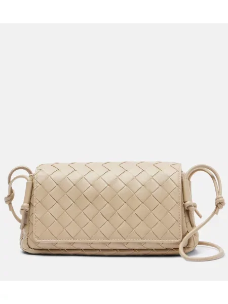 Geanta crossbody Bottega Veneta din piele bej