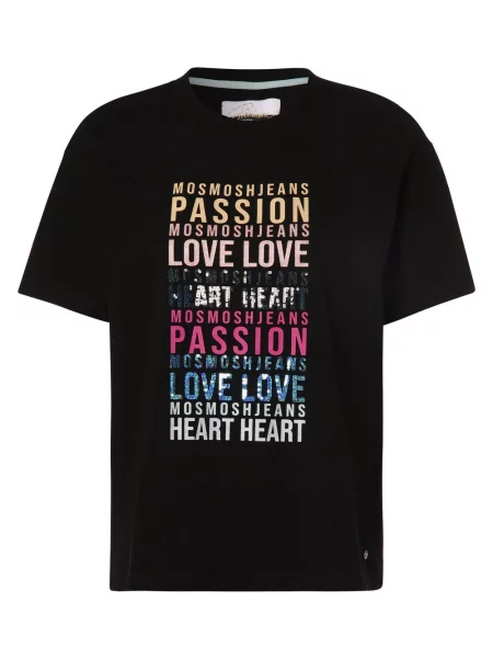 MOS MOSH T-shirt Kobiety Stretch nadruk S czarny