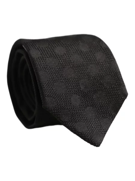 Krawat Dolce And Gabbana w grochy żakardowy czarny