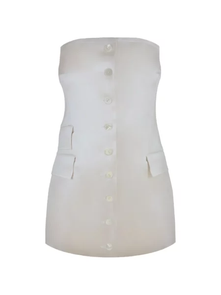 Rochie mini Contessa Mills fără bretele alb