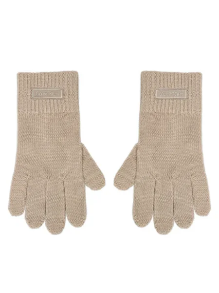 Mănuși Calvin Klein Patch Wool Knitted Brown Universal maro