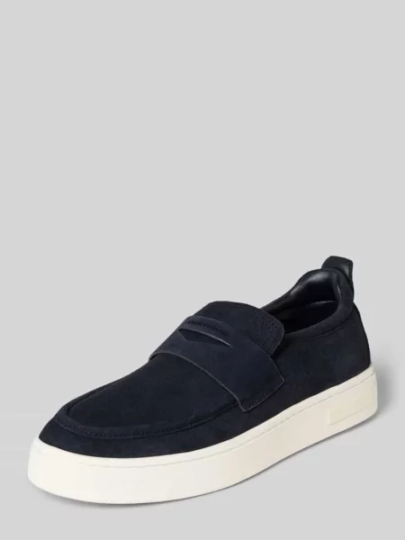 Loafersy z Naturalna skóra Model London' Armani Exchange granatowe