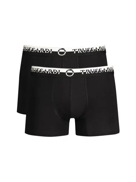 Majtki Trussardi z logo czarne
