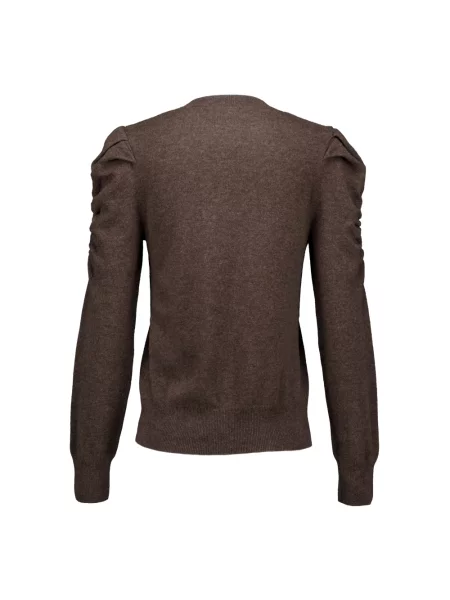 Sweter Janice wełniany brązowy