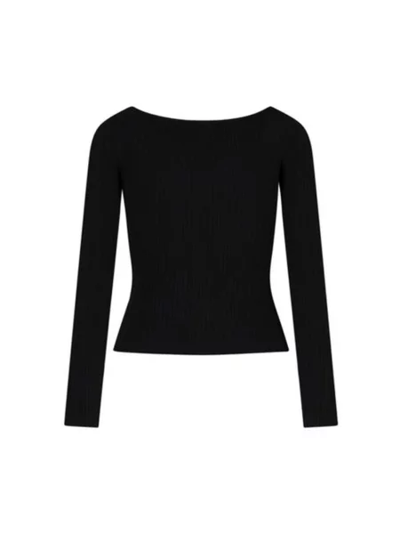 Sweter Courreges z długim rękawem czarny