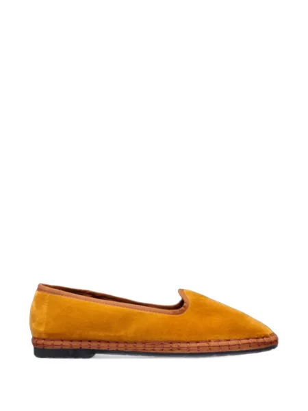 Pantofi loafer Flabelus de catifea galben