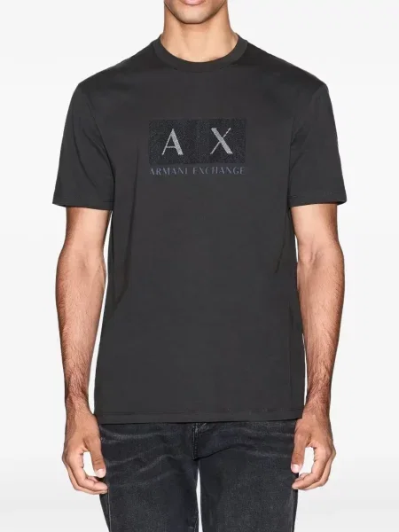 Scurt tricou Armani Exchange cu imagine maro