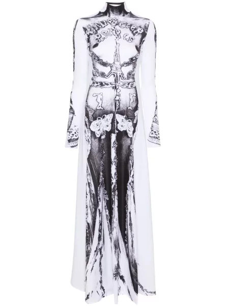 Rochie maxi Jean Paul Gaultier de costum alb