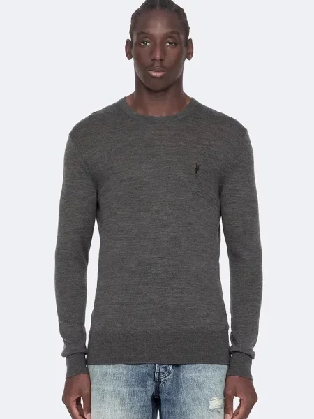 AllSaints pulover pentru bărbați din lână merino gri