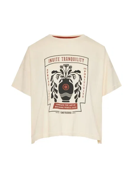 Funky Buddha Tricou crem / roșu ruginiu negru