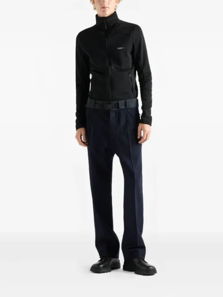 Pulover Prada cu guler de stand-up negru