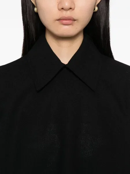 Gulerat top Jil Sander de lână negru