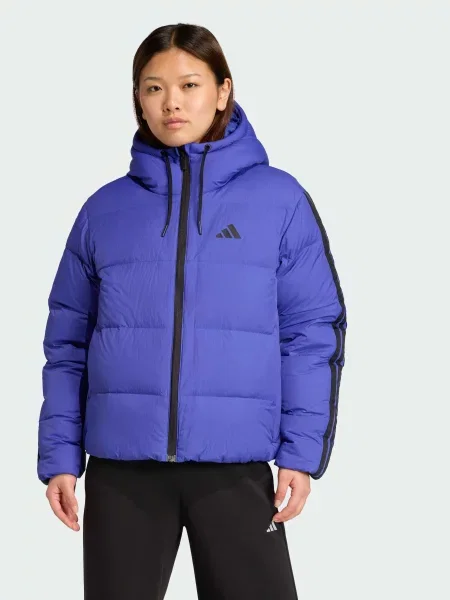 Пуховик adidas перероблений синій