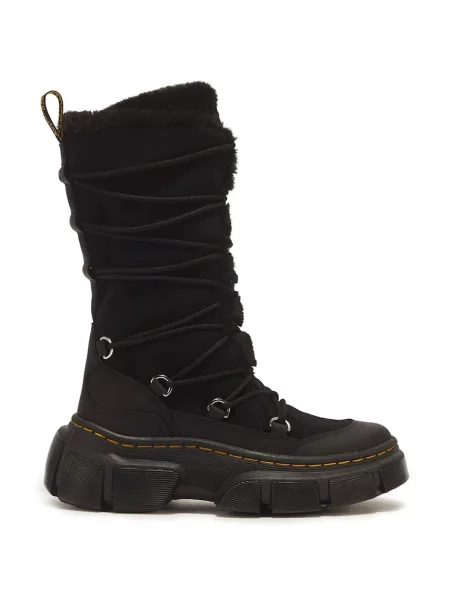 Dr. Martens čižmy dámske kožené DMXL 6 Tie Fur čierna