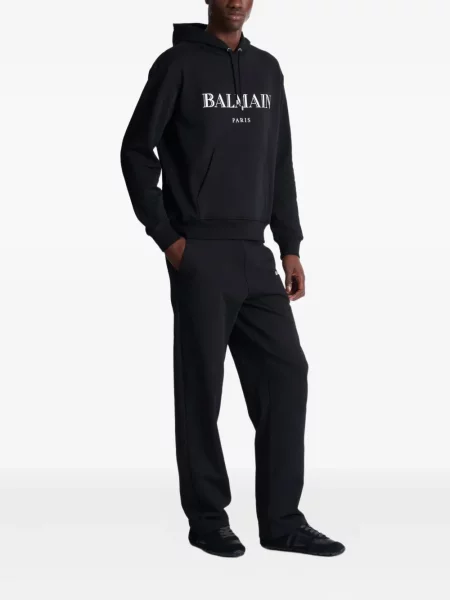 Hanorac cu glugă Balmain cu imagine negru