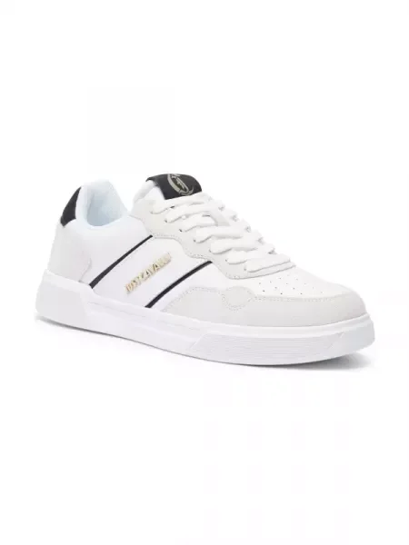Just Cavalli Bőr sneakers tornacipő FONDO MINIMAL DIS. 4 bézs