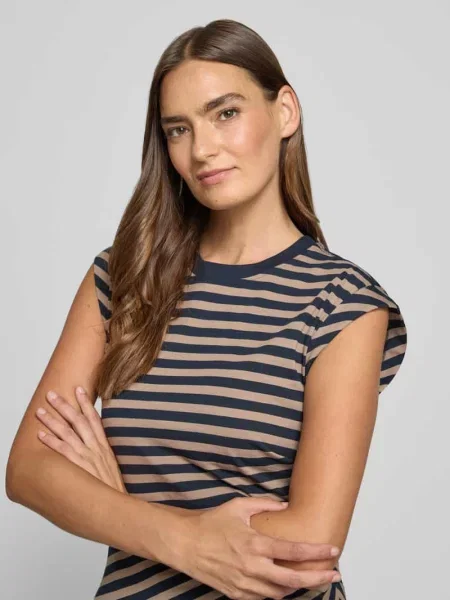 T-shirt o kroju regular fit z czystej bawełny model Boss granatowa