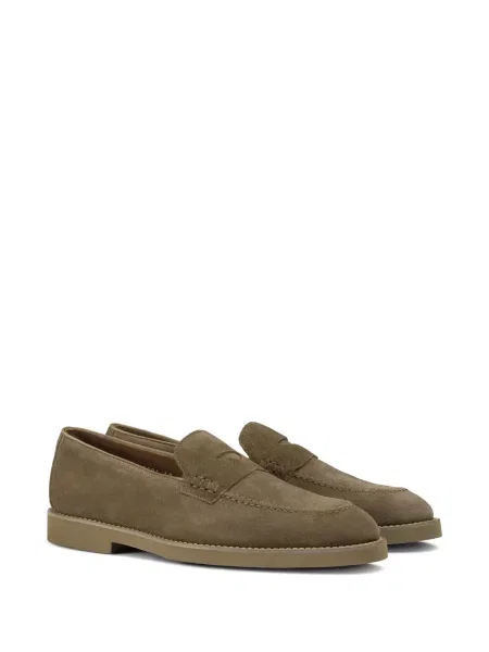 Pantofi loafer Doucal's din piele de căprioară maro