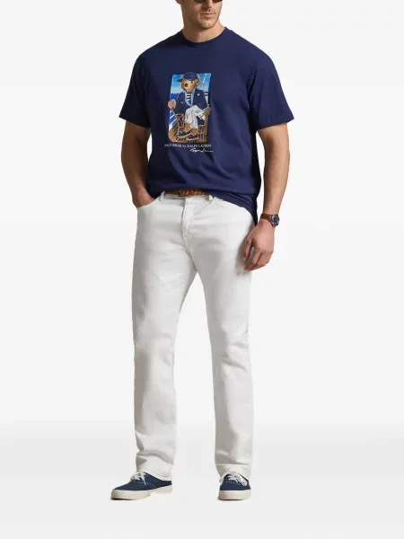 Șosete Polo Ralph Lauren cu model herringbone cu broderie plasă albastru