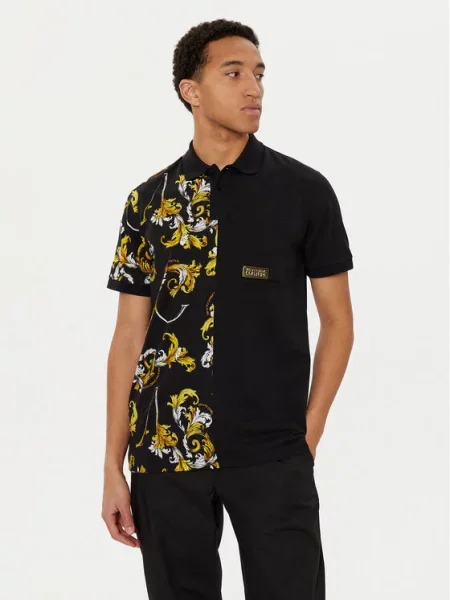Polo majica Versace Jeans Couture črna