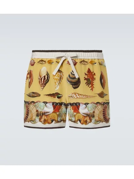 Pantaloni scurți Dolce&gabbana de mătase cu imagine