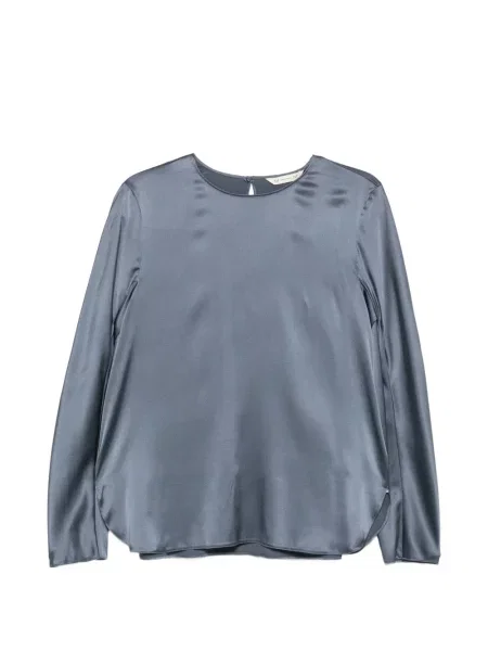 Lung cămașă Max Mara din satin albastru