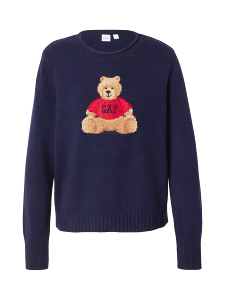 GAP Pulover bleumarin / brocart roșu