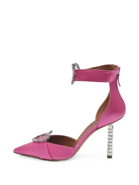 Pantofi cu toc Malone Souliers cu cataramă cu motiv cu inimi roz