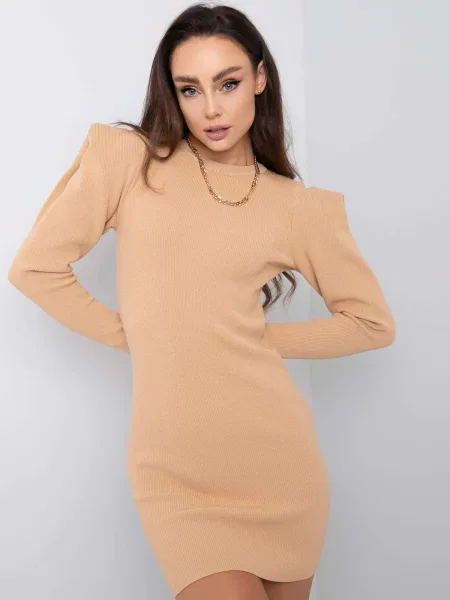 Oblekové šaty Fashionhunters béžová