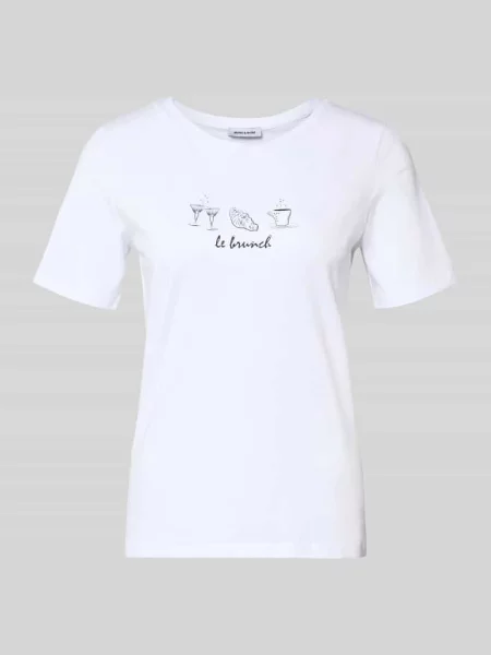 T-shirt z nadrukowanym motywem More & More biała