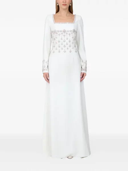Rochie maxi Dina Melwani alb