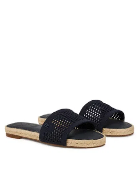 Tommy Hilfiger Espadrilky Knit Mesh Espadrille Flat Sandal Tmavomodrá