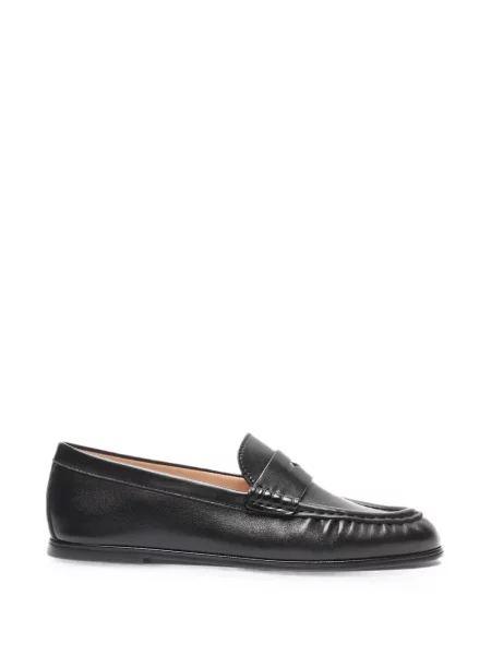 Pantofi loafer Stuart Weitzman din piele cu volane negru