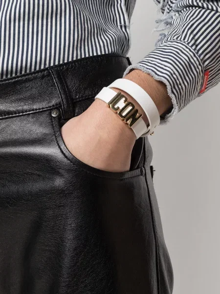 Iš natūralios odos apyranke Dsquared2 balta