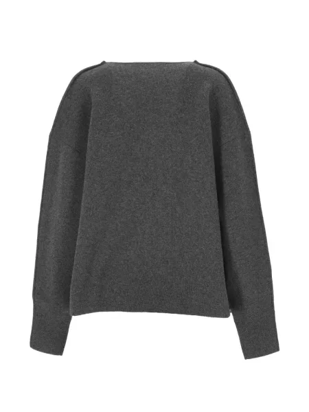 Lung pulover Carven drapat gri