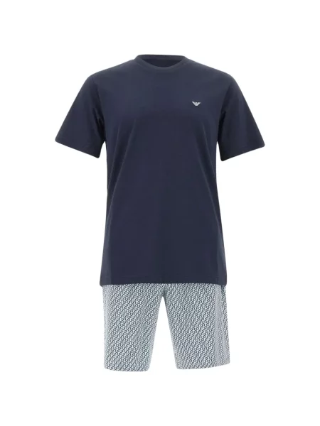 Пижама Emporio Armani с автограф синьо