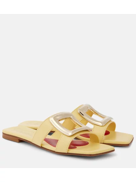 Usnjene mules Roger Vivier rumena