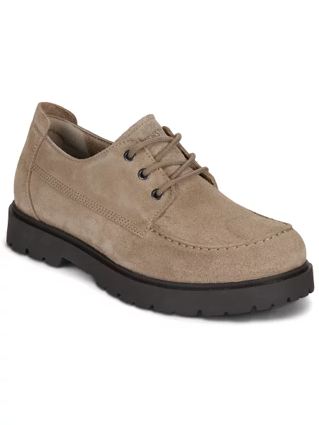 Birkenstock pantofi de piele întoarsă Highwood Moc Lace Low bej