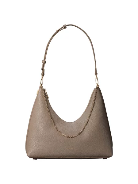 Calvin Klein Kabelka Emblem Hw Pebble Shoulder Bag Béžová hnedá